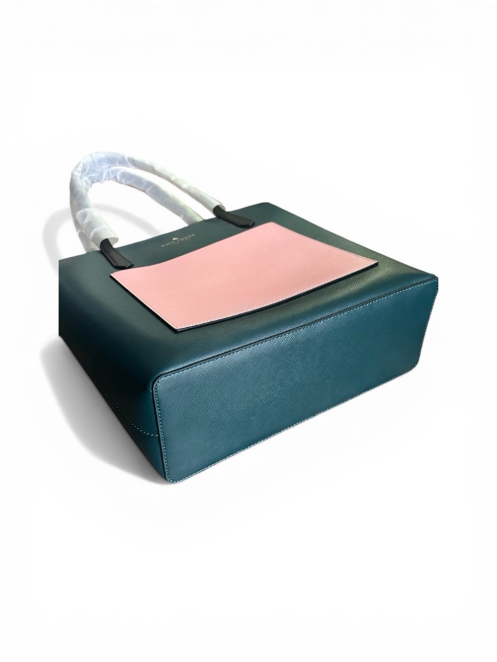 Kate Spade Colorblock Tote NWT Green Pink Leather Zip - Picture 13 of 16